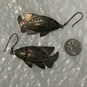 Artistic Fish-Shaped Earrings 925
